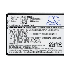 Reemplazo de batería compatible para LG BL-59UH,EAC62258701,EAC62258801
