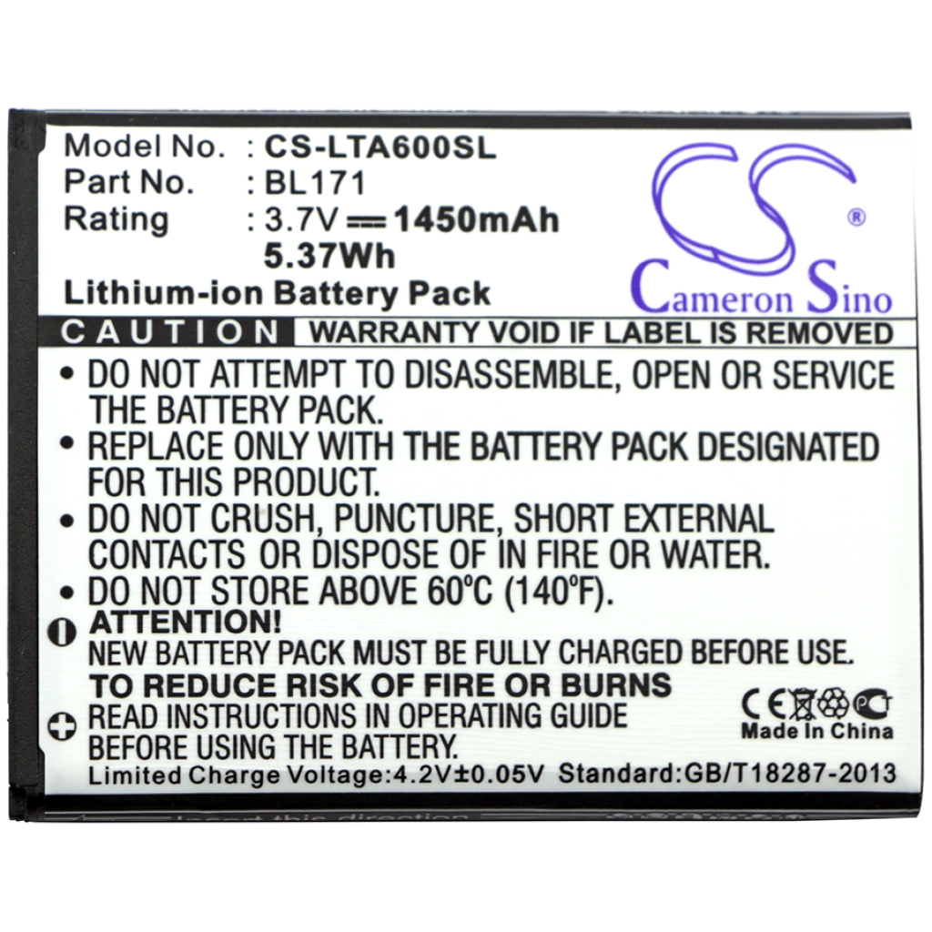 Compatible battery replacement for LENOVO BL171