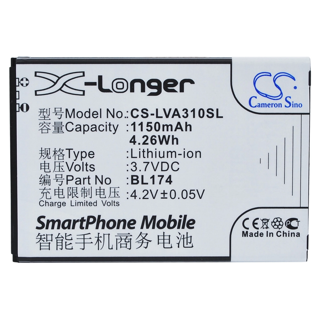 Batería del teléfono móvil Lenovo CS-LVA310SL