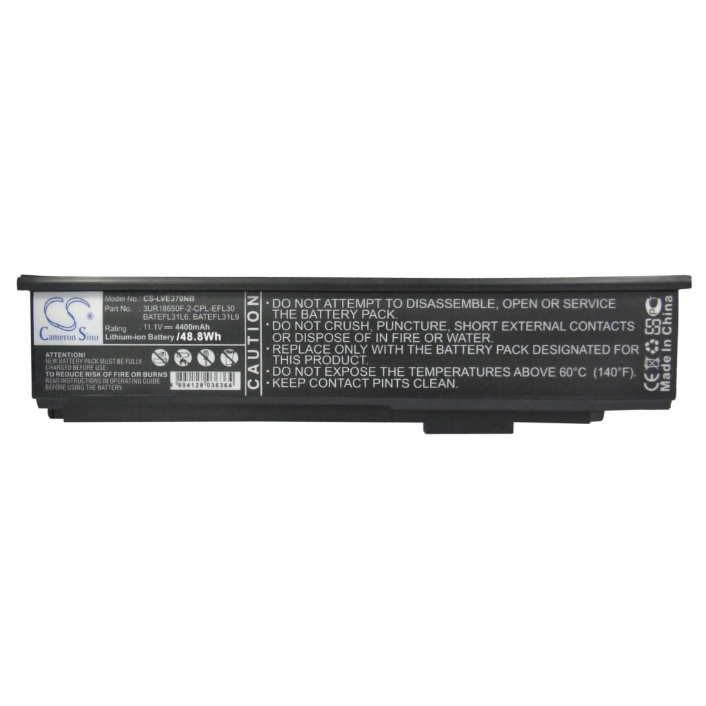 Etiqueta frontal CS-LVE370NB 3UR18650F-2-CPL-EFL30 11,1V 4400mAh 48,8Wh