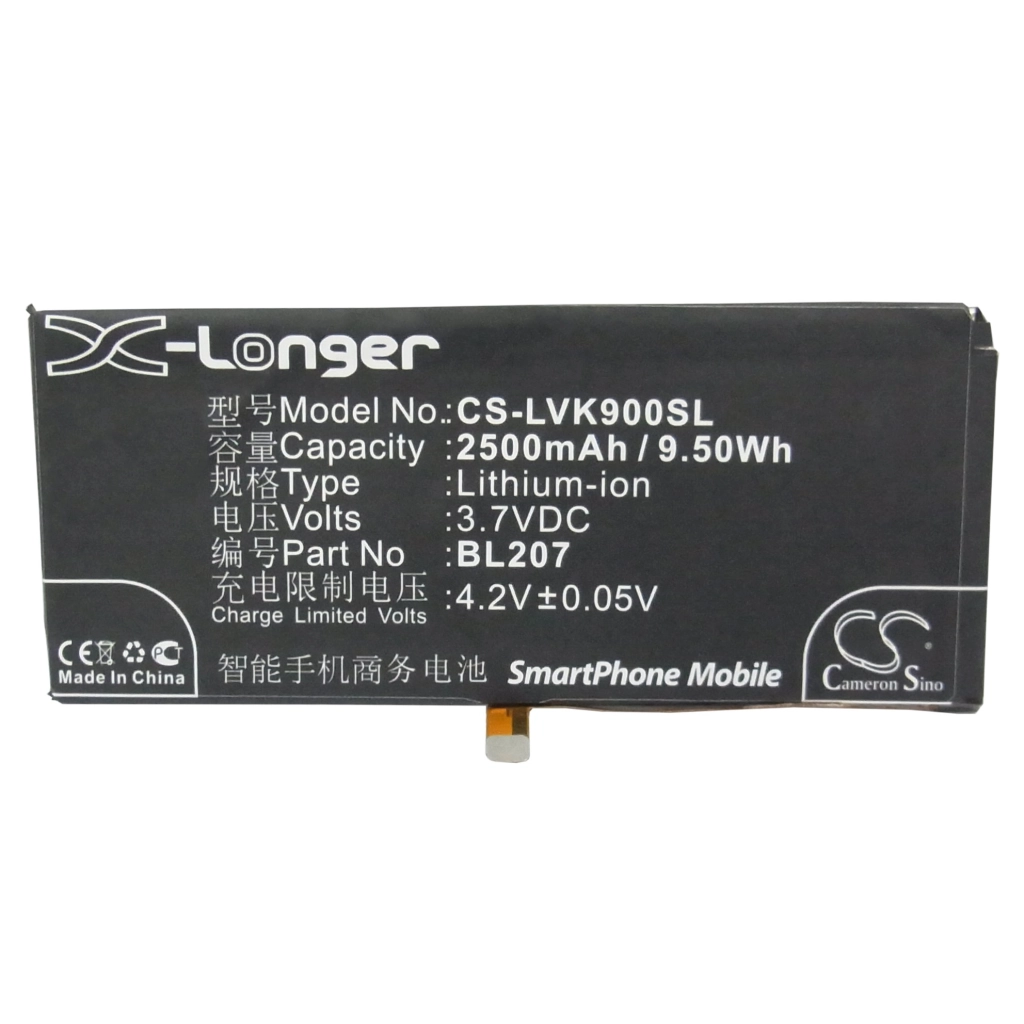Batería del teléfono móvil Lenovo CS-LVK900SL