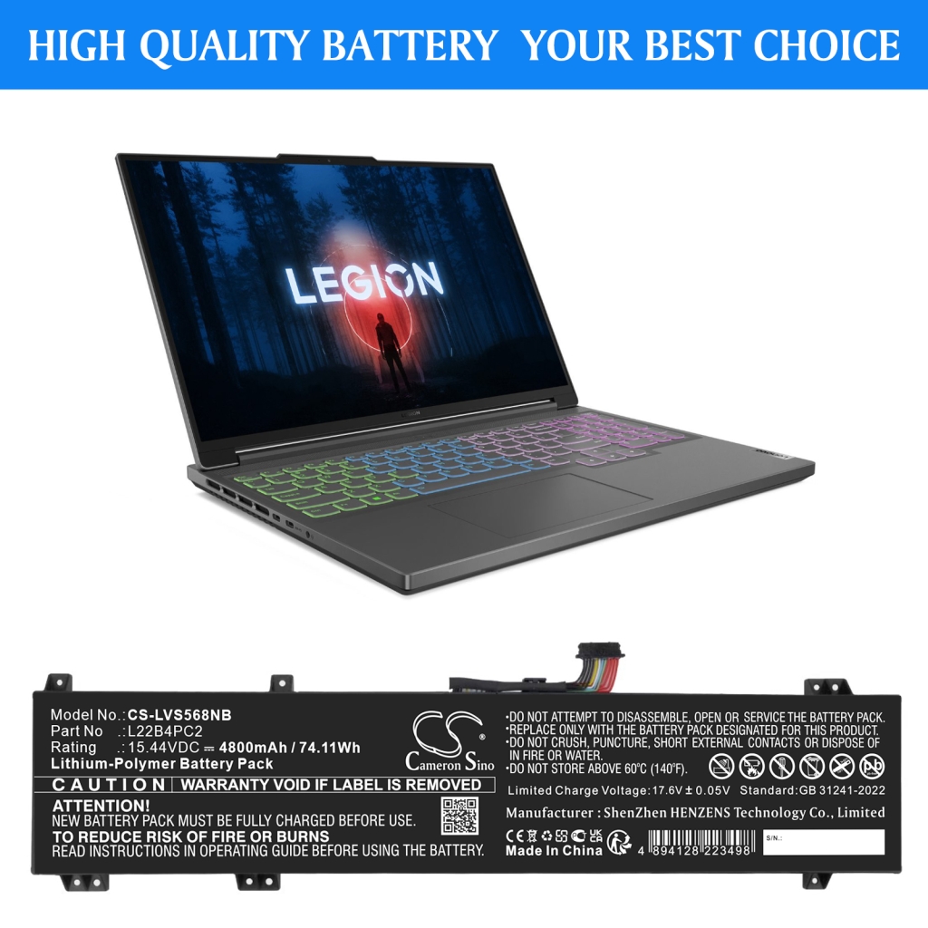 Batería para portátil Lenovo CS-LVS568NB