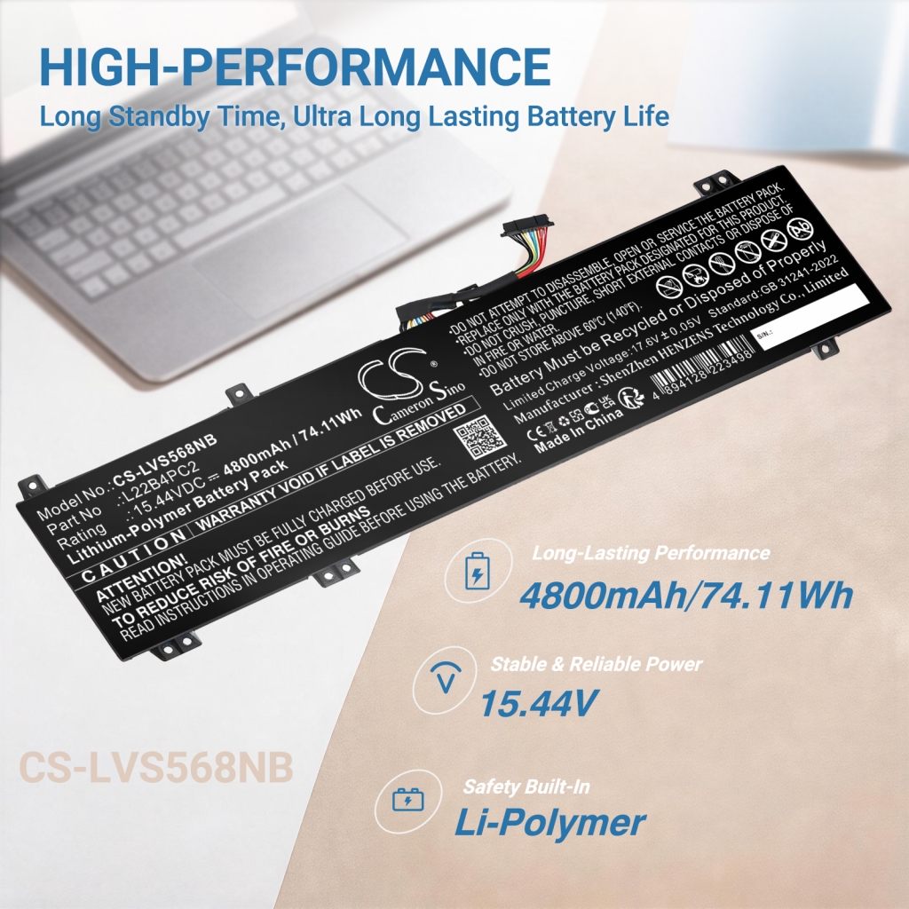 Batería compatible con Lenovo CS-LVS568NB