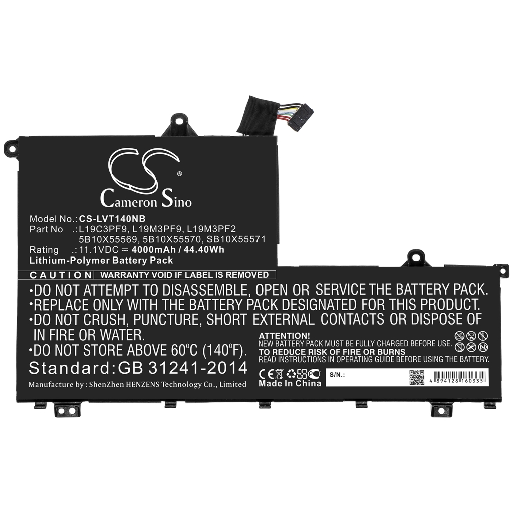Batería para portátil Lenovo CS-LVT140NB
