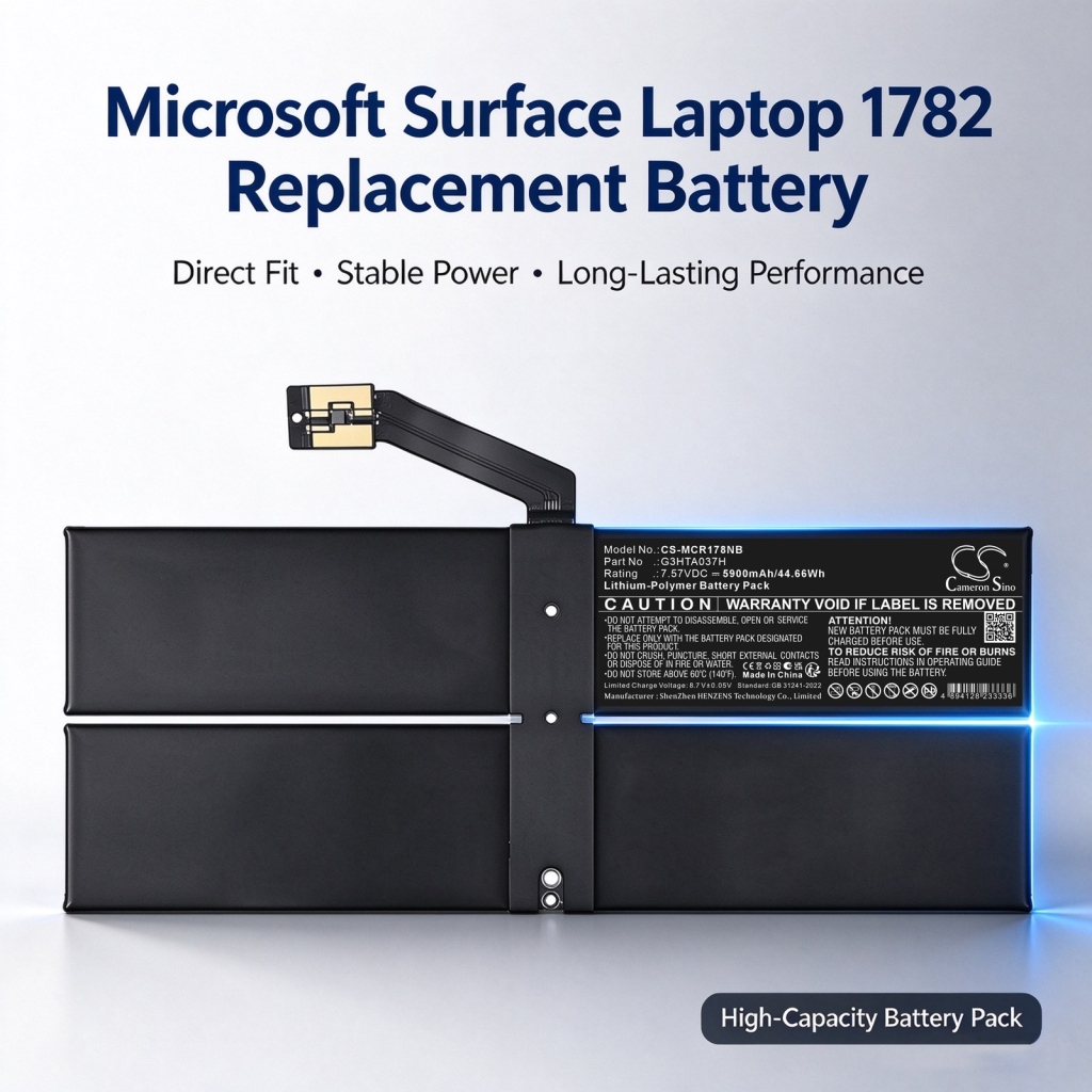Batteries compatible with Microsoft Surface Laptop 1782 Laptop 1796 CS-MCR178NB