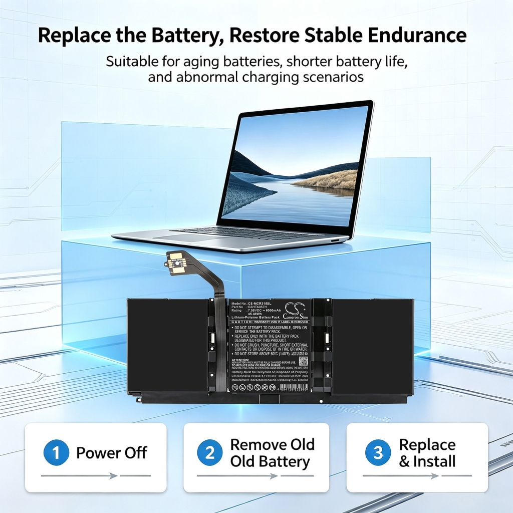 Baterías compatible con Microsoft Surface Laptop 3 15 Laptop 3 15-Inch 1872 Laptop 3 15-Inch 1873 CS-MCR315SL