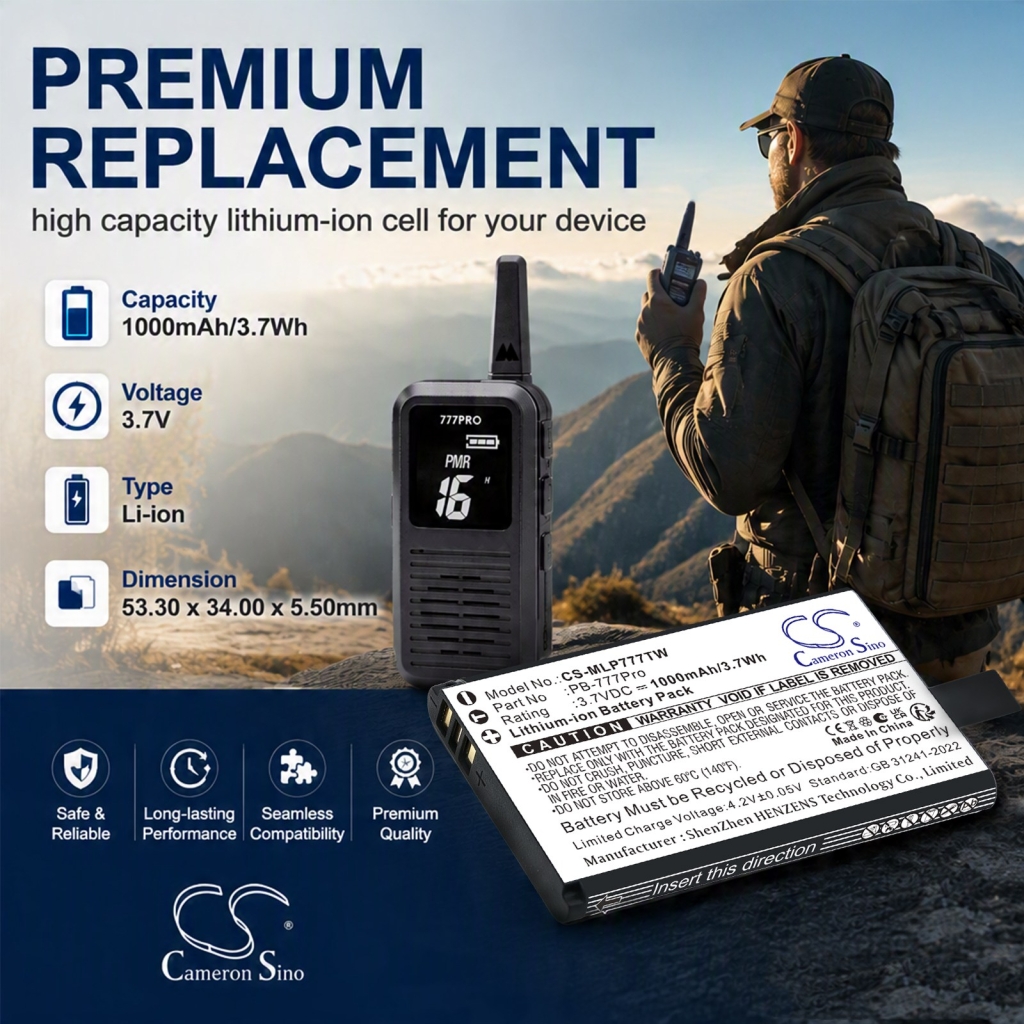 Baterías compatible con Midland 777 Pro CS-MLP777TW