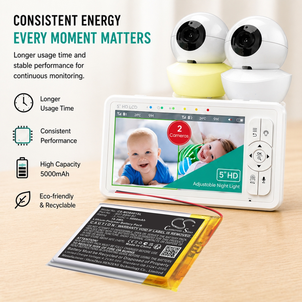 Battery Replaces Babysense BAT-BBM-B2