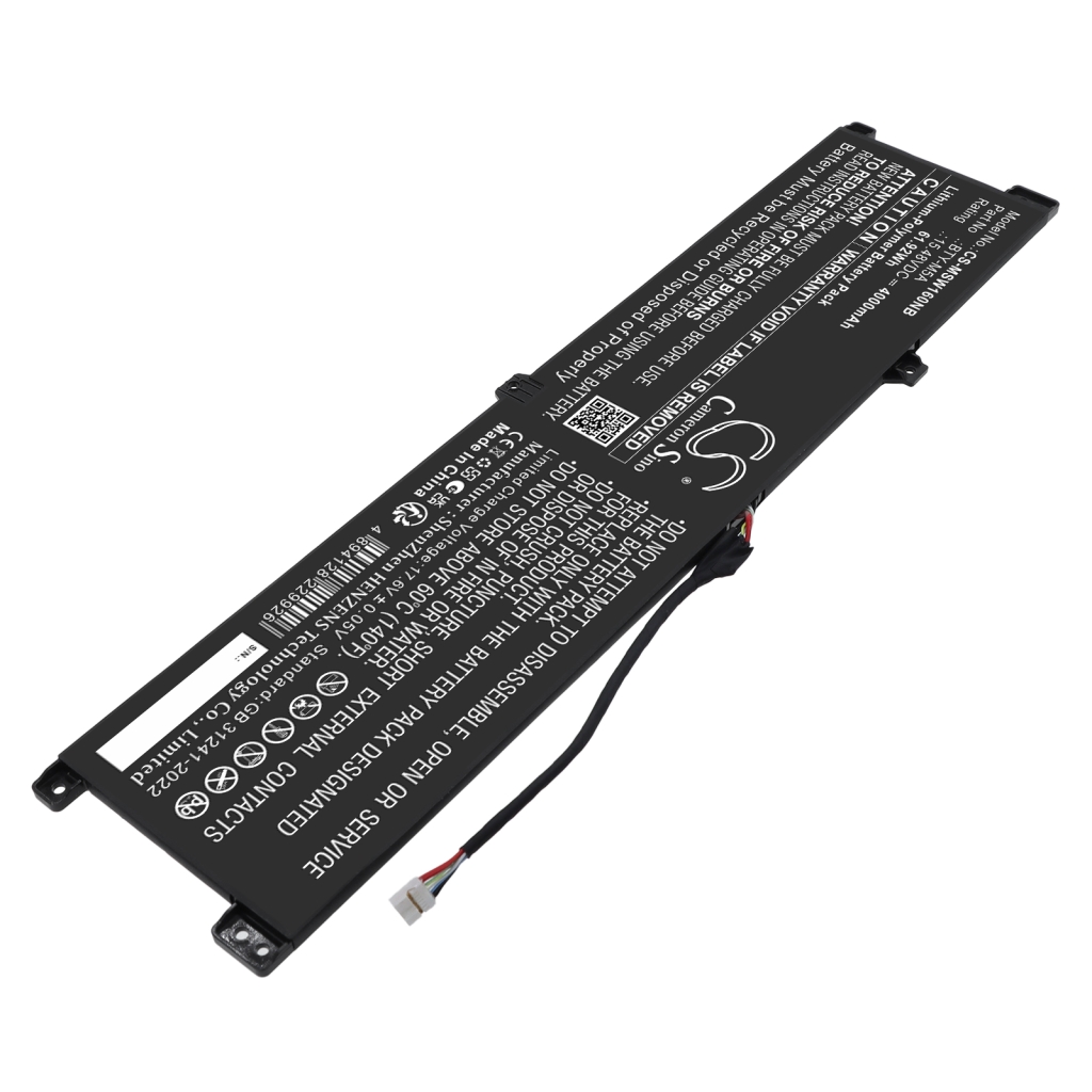 Baterías compatible con MSI B14VFKG-056UK B14VFKG-056UK CS-MSW160NB