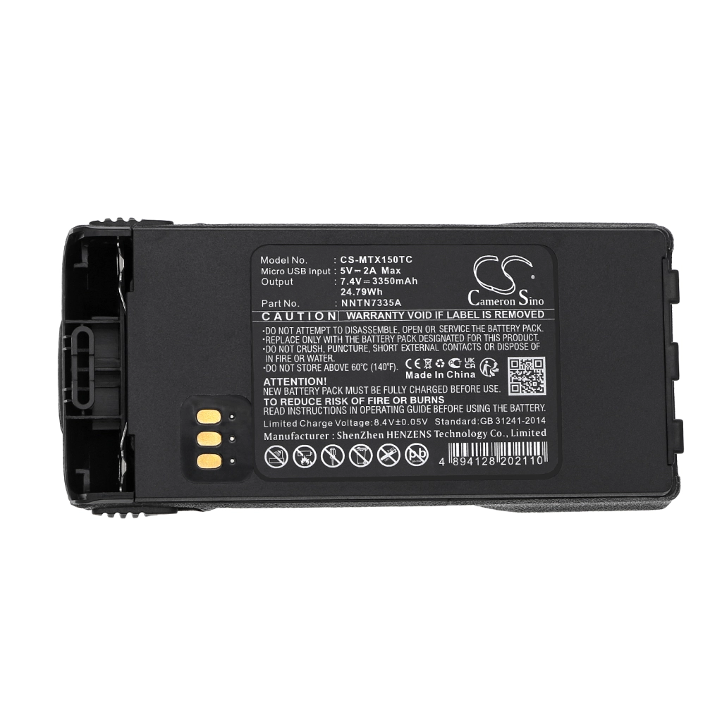 Batería de radio de dos vías Motorola CS-MTX150TC