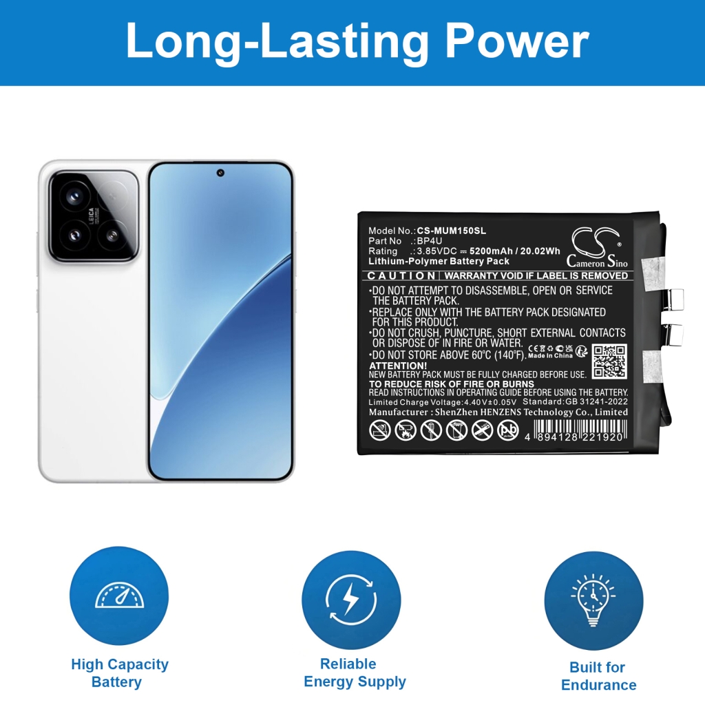Batería del teléfono móvil Xiaomi CS-MUM150SL