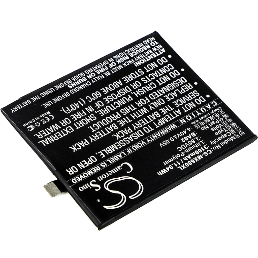 Compatible battery replacement for MeiZu BA02