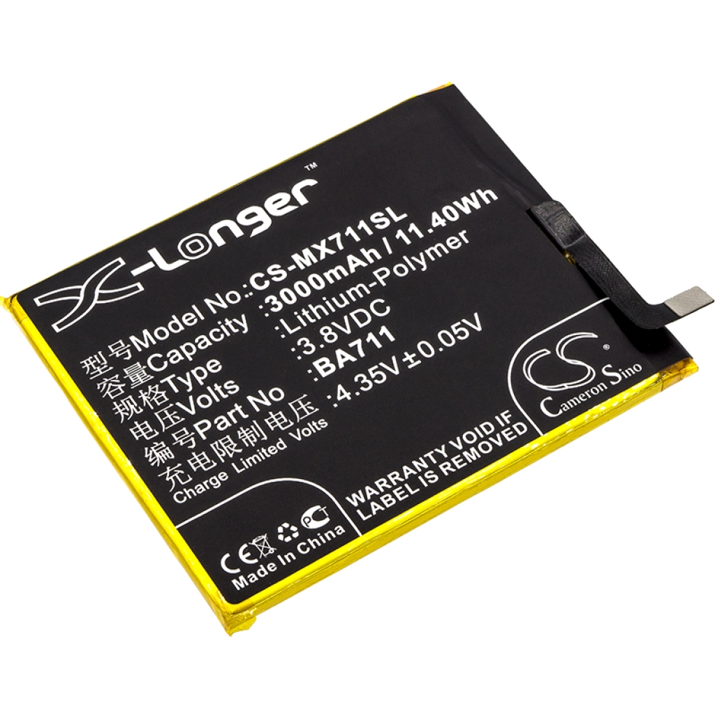 Compatible battery replacement for MeiZu BA711