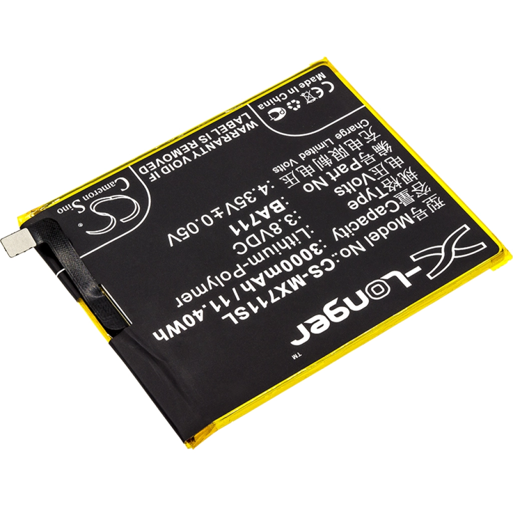 Compatible battery replacement for MeiZu BA711
