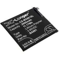 Reemplazo de batería compatible para MeiZu BA881