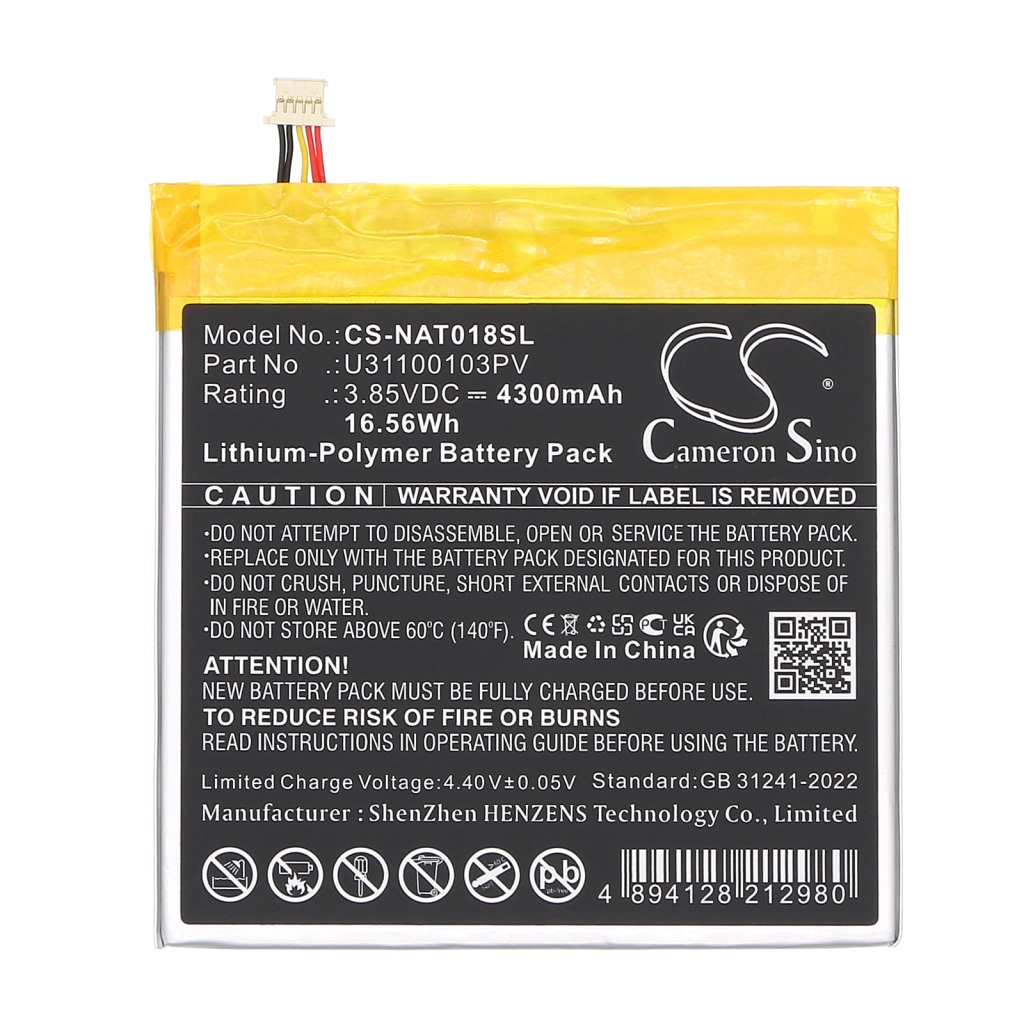 Batería de la tableta Onn CS-NAT018SL