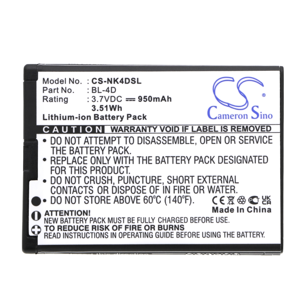 Reemplazo de batería compatible para Nokia BL-4D,BL22,C4D10T,ML0639,N4D110J...