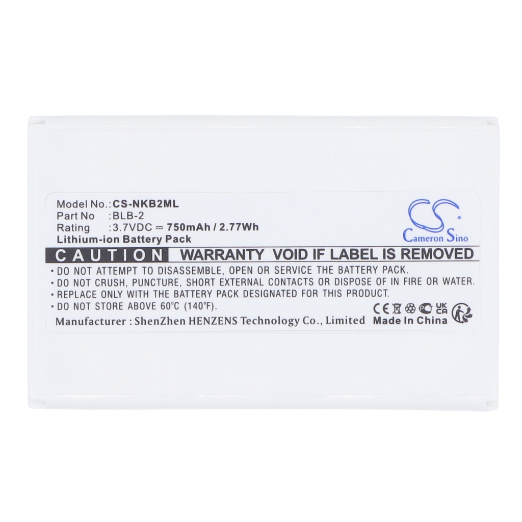 Battery compatible with Nokia Aiptek G-Shot Mitsuba Mustek SVP Fortuna Technaxx CS-NKB2ML