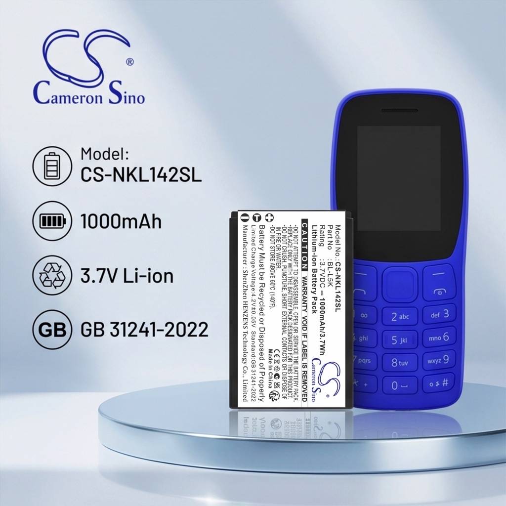 Baterías compatible con Nokia 105 Plus CS-NKL142SL