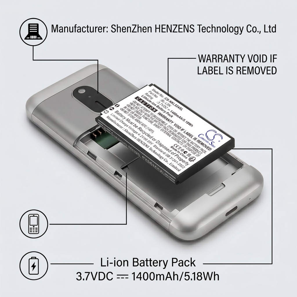 Batería compatible con Nokia CS-NKL524SL