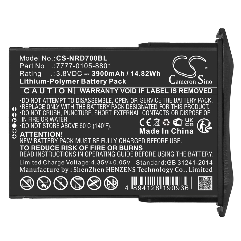 Batería de código de barras, escáner Ncr orderman CS-NRD700BL