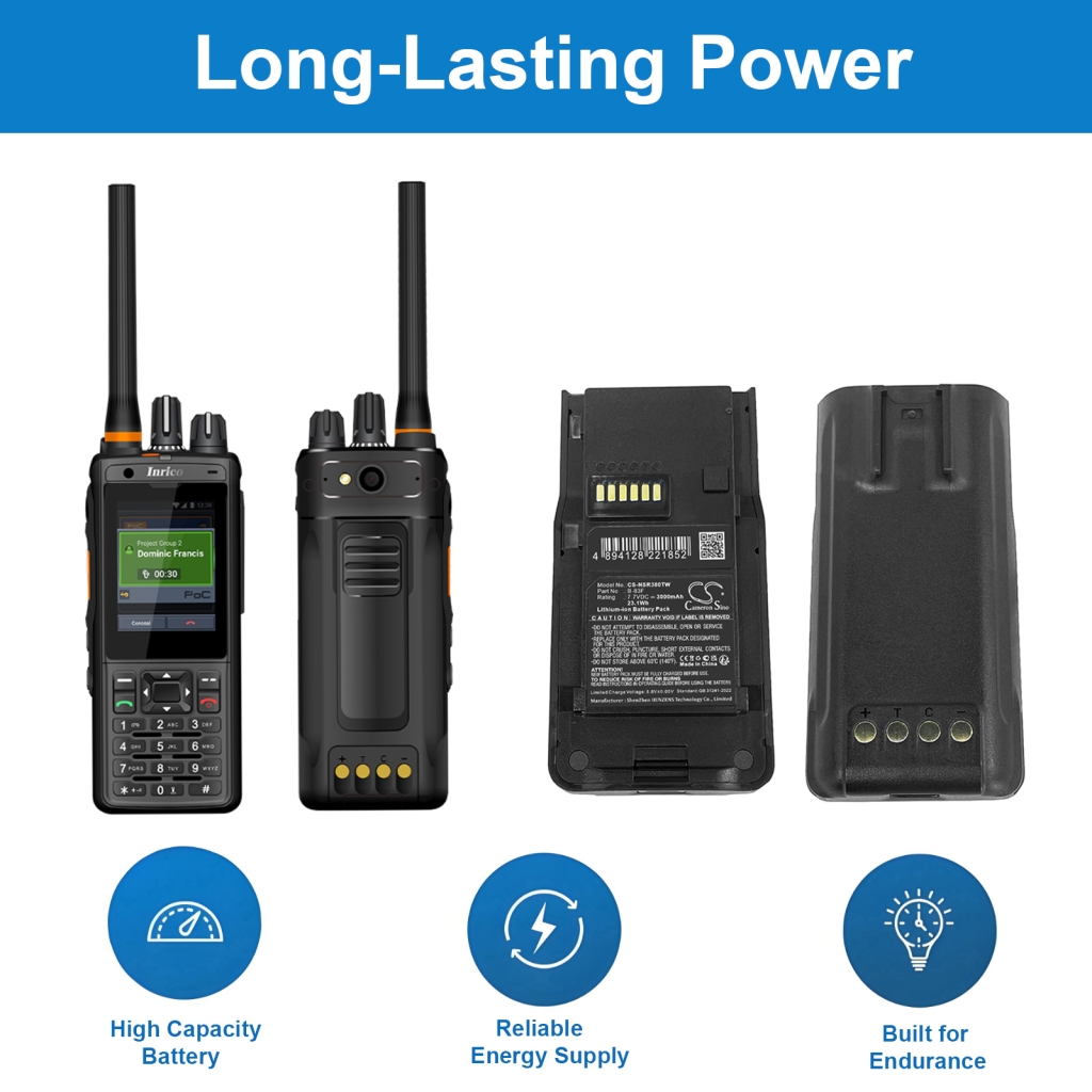 Batería de radio de dos vías Inrico CS-NSR380TW