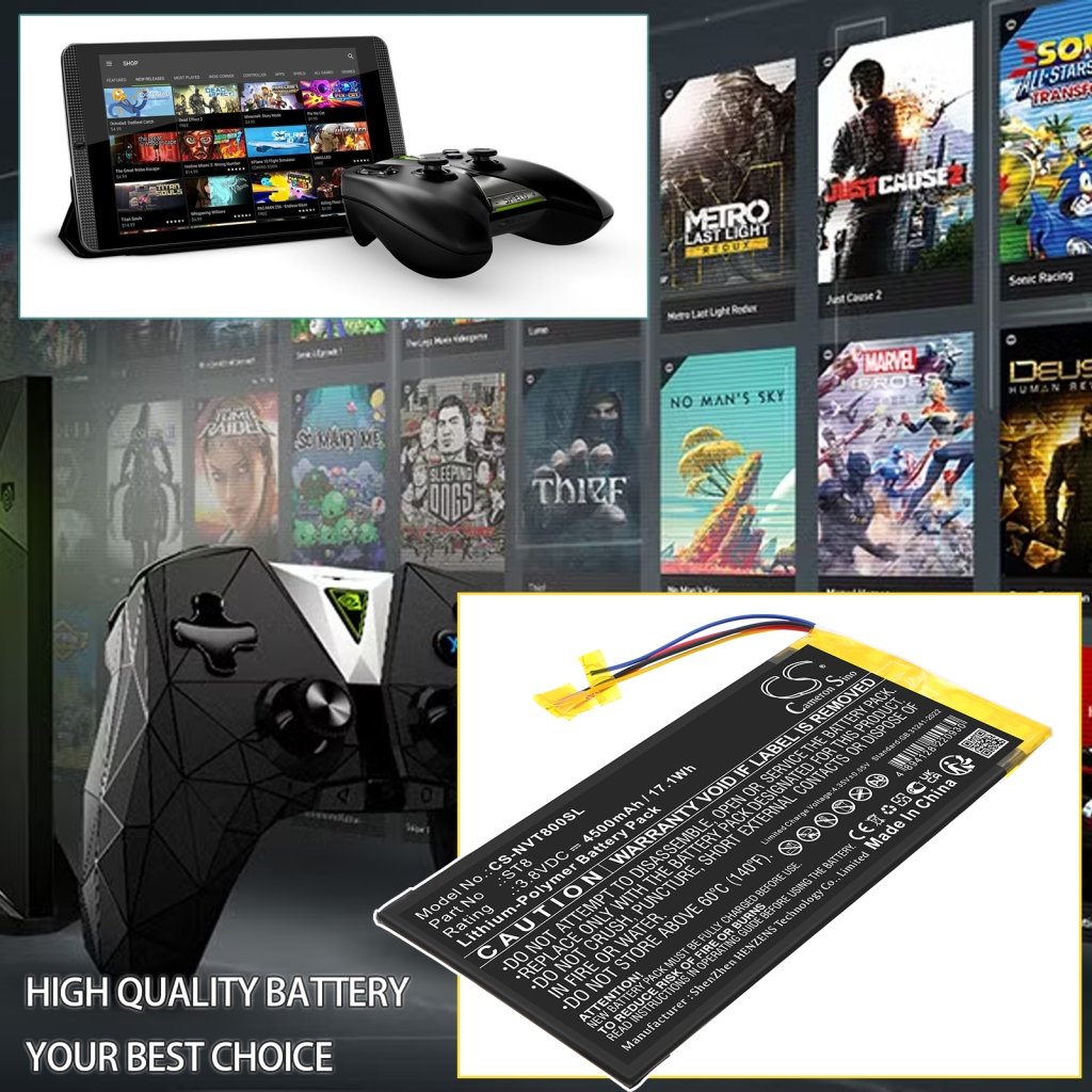 Compatible battery replacement for Nvidia ST8