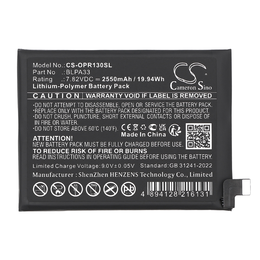 Batería del teléfono móvil Oneplus CS-OPR130SL