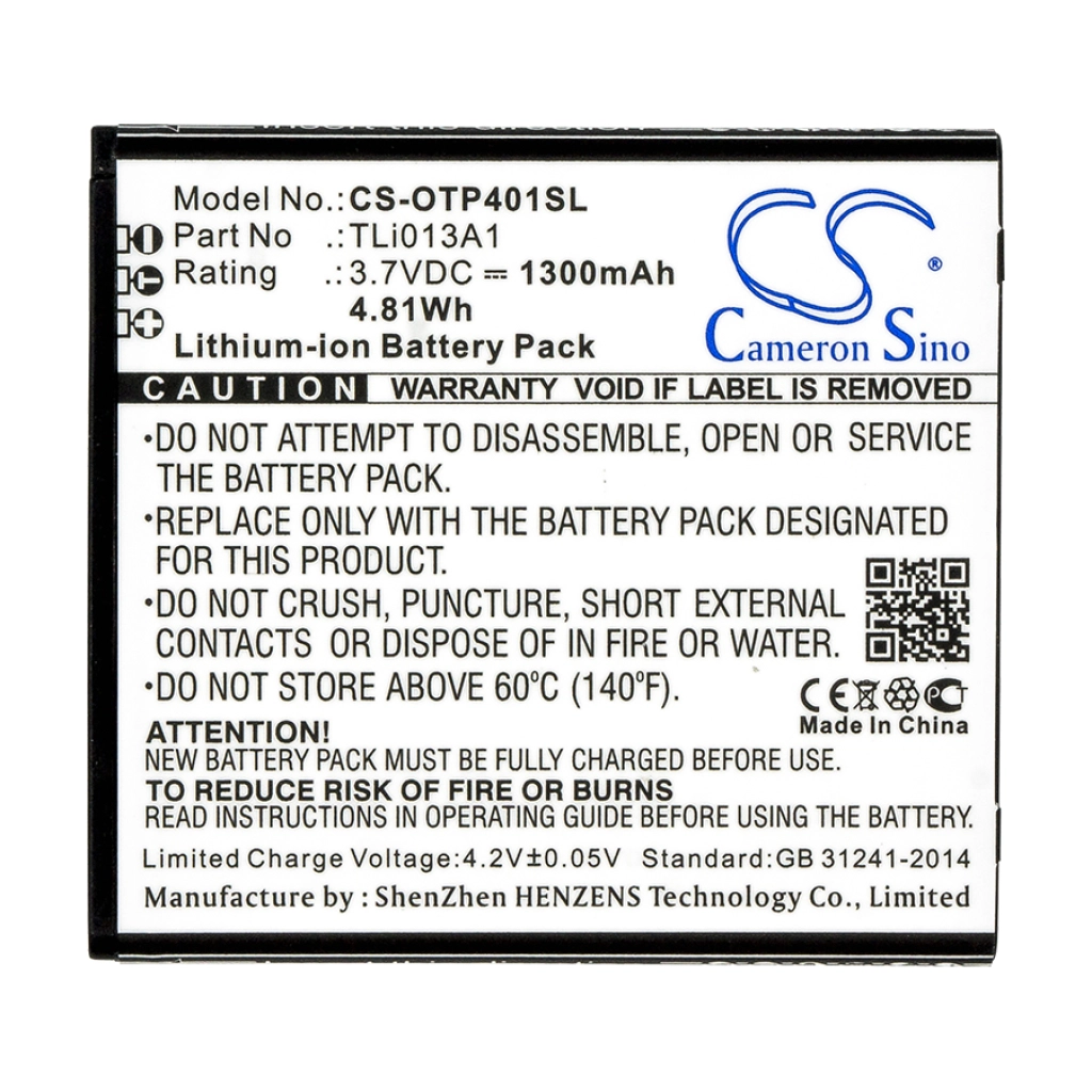 Batería del teléfono móvil Alcatel CS-OTP401SL
