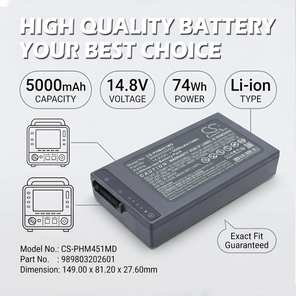 Batería compatible con Phillips CS-PHM451MD