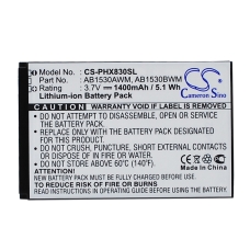 Reemplazo de batería compatible para Philips AB1530AWM,AB1530BWM