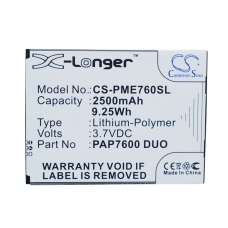 Reemplazo de batería compatible para Prestigio PAP7600 DUO