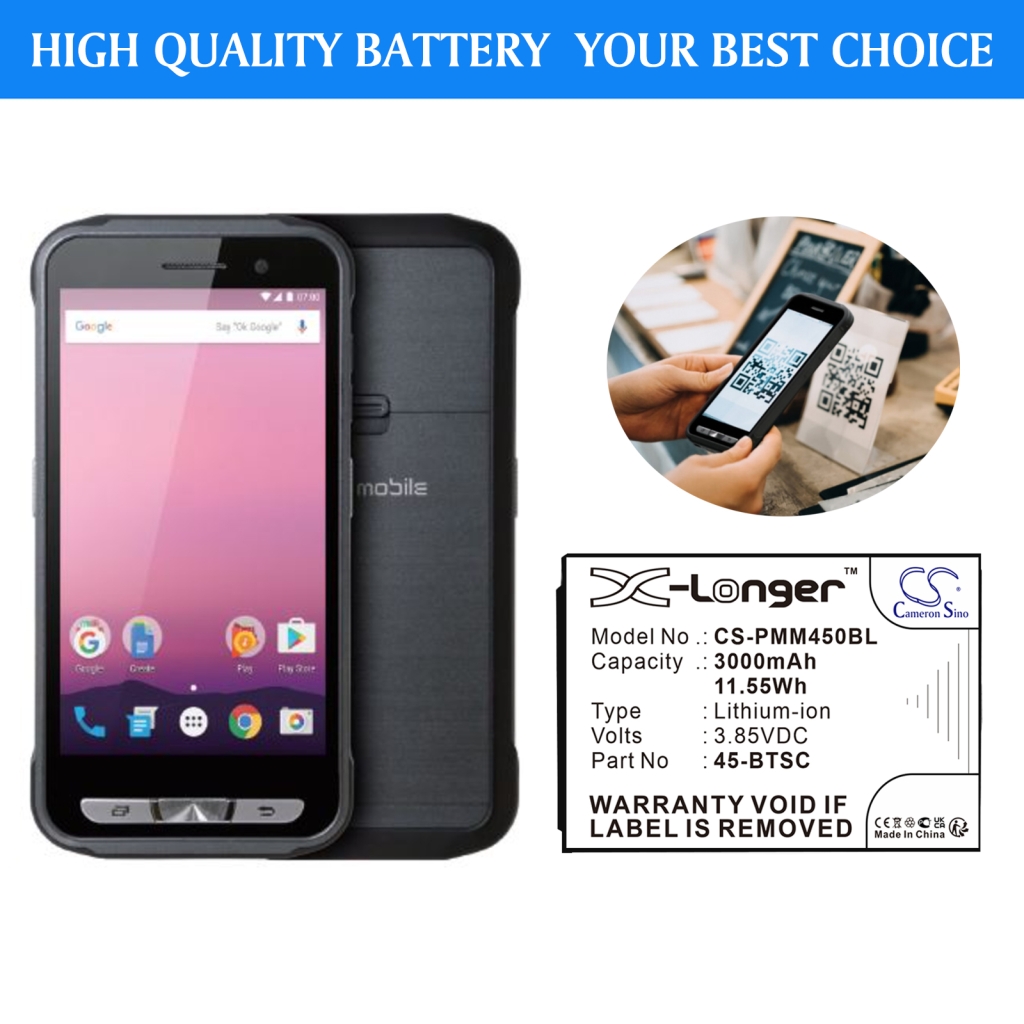 Batería de código de barras, escáner Point mobile CS-PMM450BL