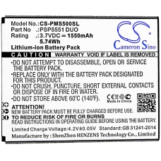 Reemplazo de batería compatible para Prestigio PSP5551 DUO