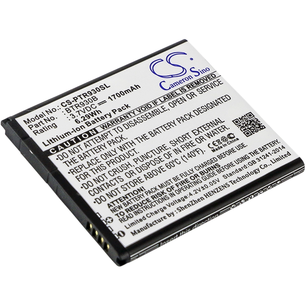 Batería del teléfono móvil Pantech CS-PTR930SL