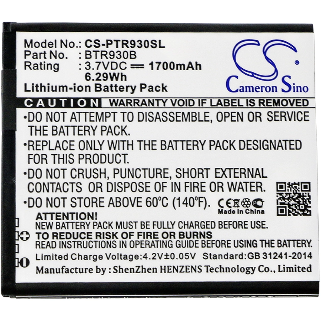 Batería del teléfono móvil Pantech CS-PTR930SL