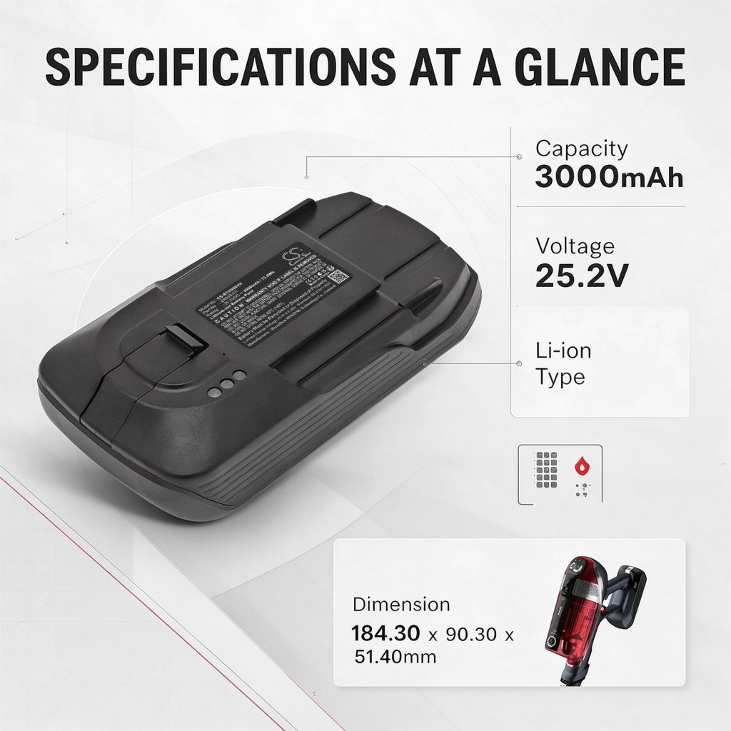 Batteries compatible with Rowenta RH 9811 WO 4Q0 9812 WO 4Q0 9829 WO 4Q0 CS-RTH980VH