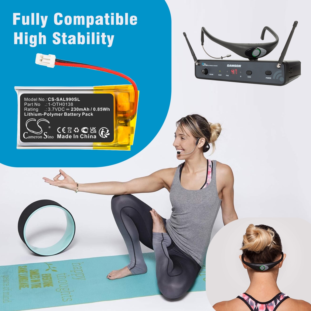 Batería para auriculares inalámbricos Samson CS-SAL990SL