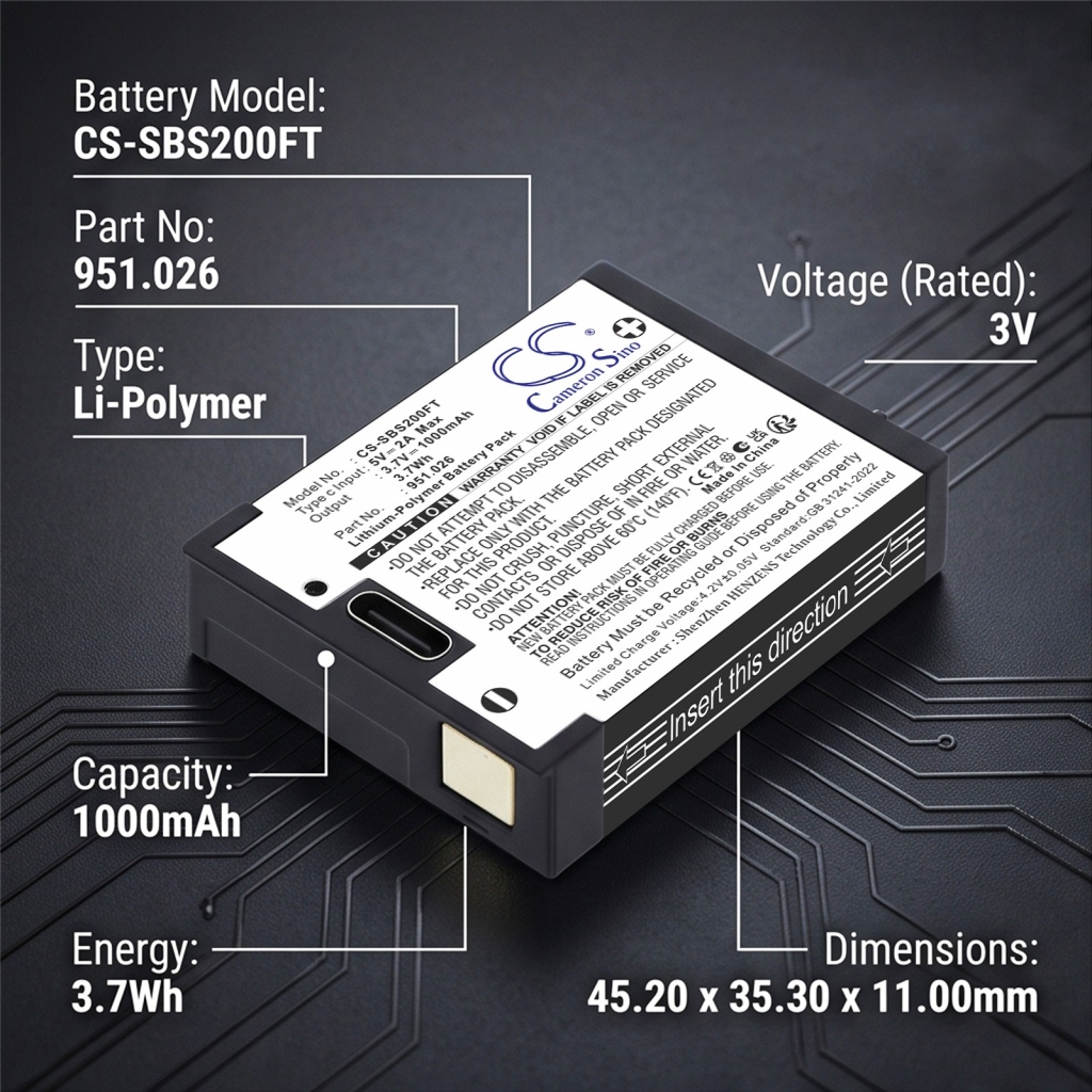 Battery Replaces Suprabeam 951.026