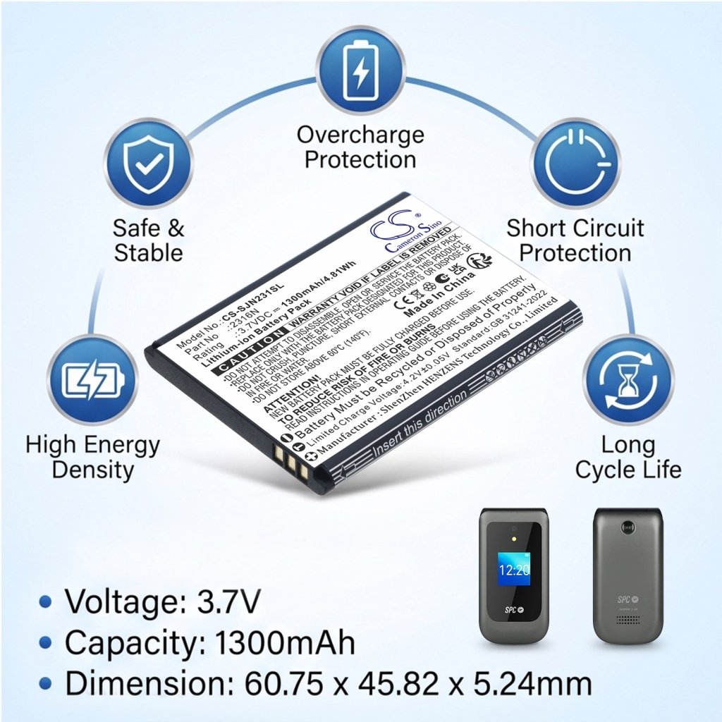 Battery for SPC Jasper 2327N