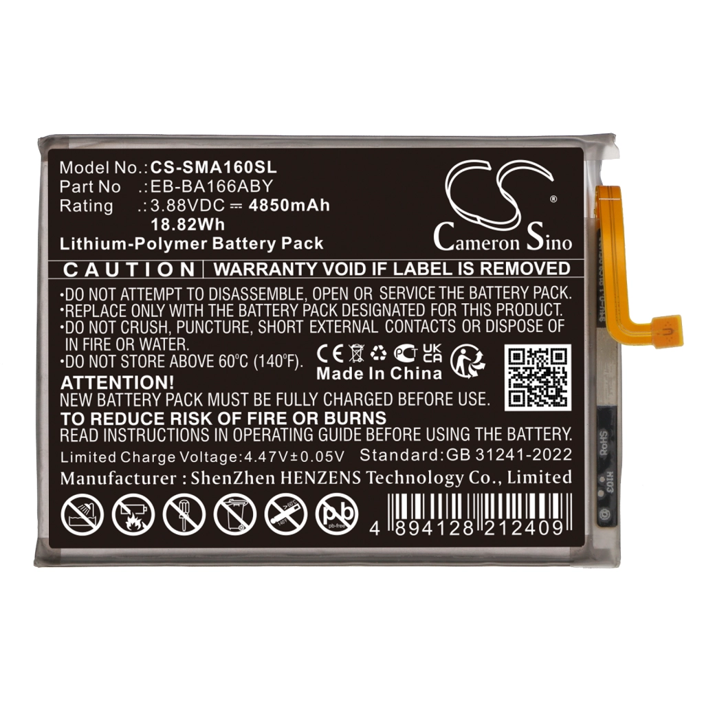 Batería del teléfono móvil Samsung CS-SMA160SL