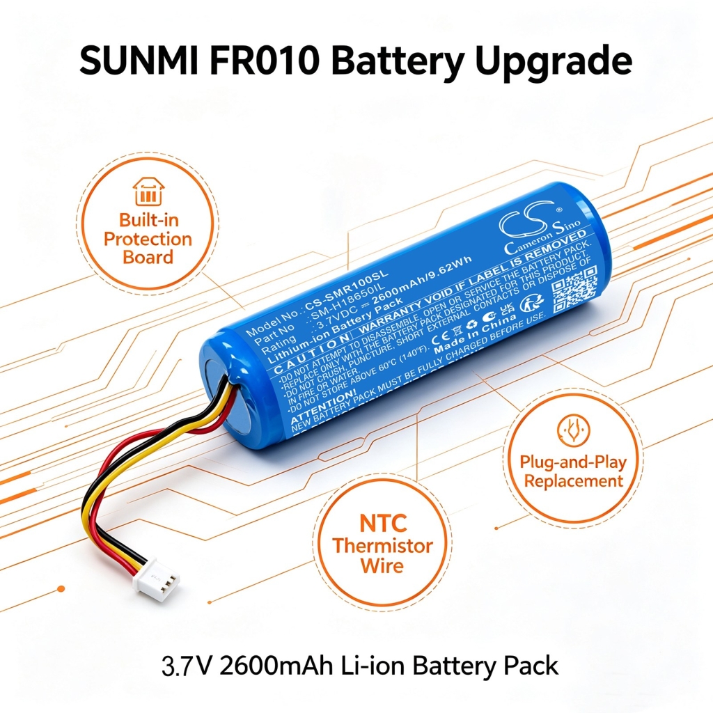 Baterías compatible con Sunmi FR010 Finacial Cash Register CS-SMR100SL