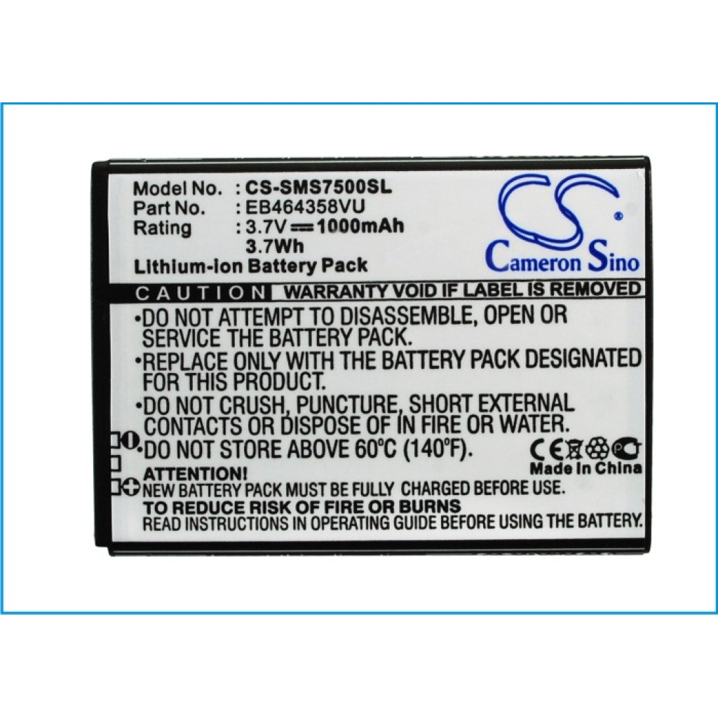 Baterías compatible con Samsung Galaxy Ace Plus Ace Q Appeal CS-SMS7500SL