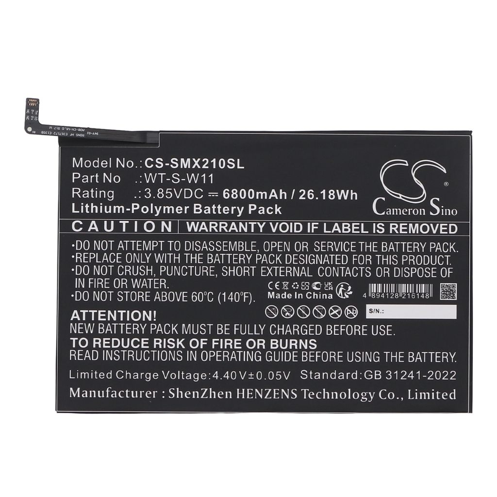 Batería de la tableta Samsung CS-SMX210SL