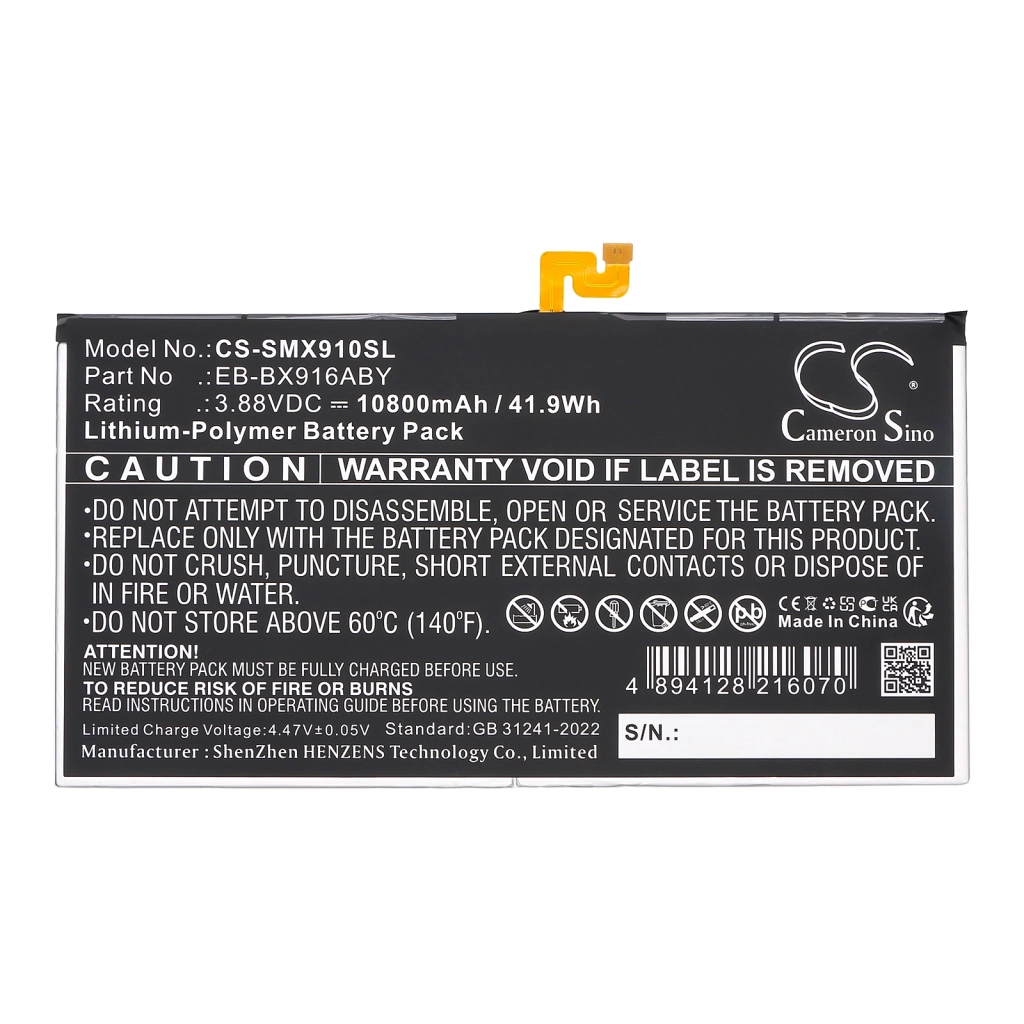 Batería de la tableta Samsung CS-SMX910SL