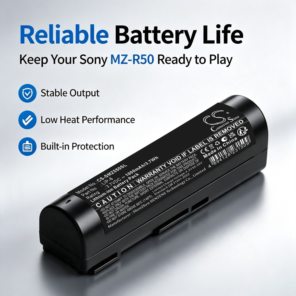 Baterías compatible con Sony MZ-R50 MZ-R50 CS-SMZ550SL