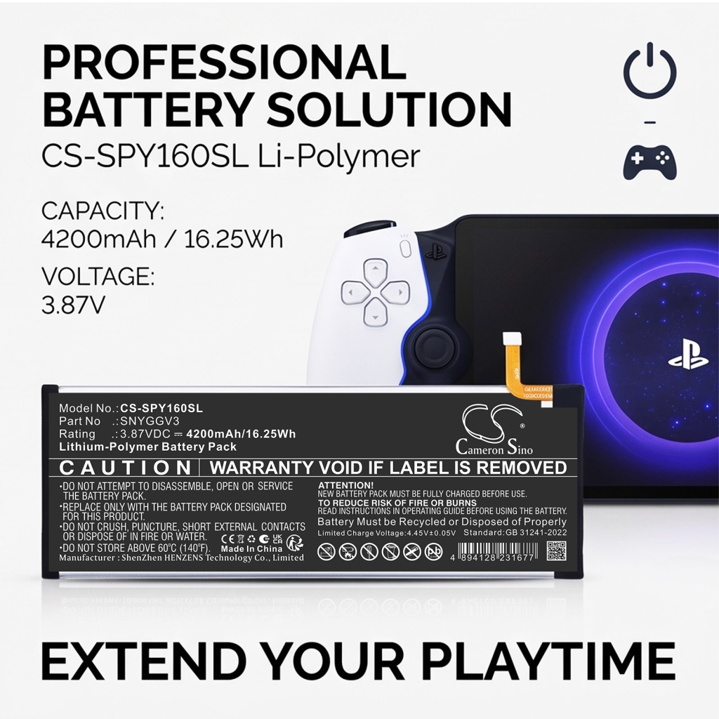 Baterías compatible con Sony CFI-Y1016 CFI-Y1016 CS-SPY160SL