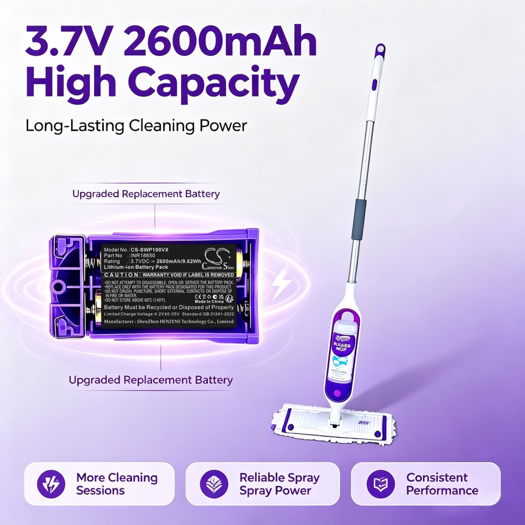 Batteries compatible with Swiffer Power Mop CS-SWP100VX