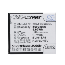 Reemplazo de batería compatible para TCL TLI016A9