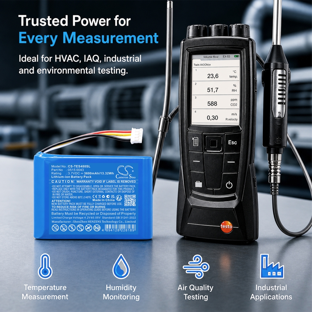 Batería compatible con Testo CS-TES480SL